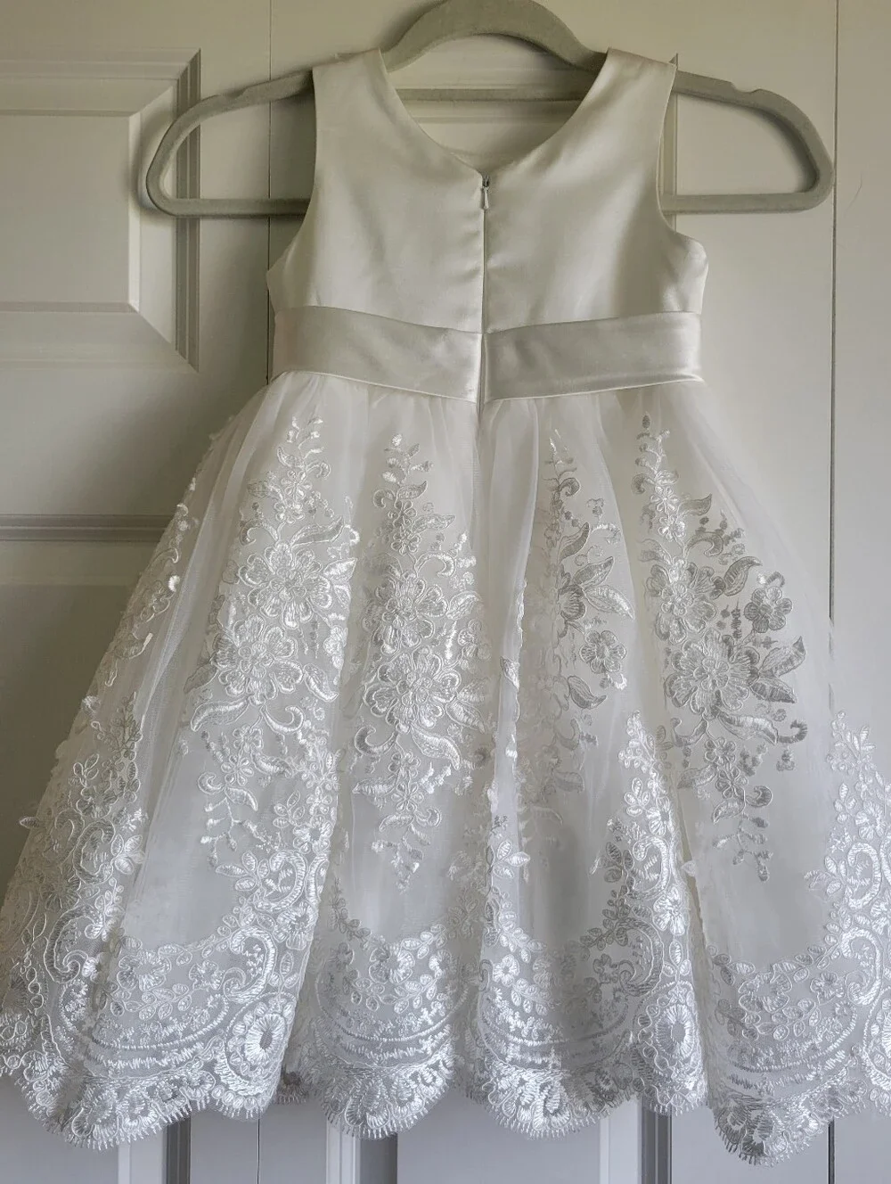 Ivory White Lace Dress Girls Size 5 First Communion Flower Girl - Picture 8 of 16
